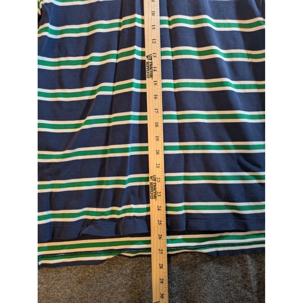 Polo Ralph Lauren Shirt Men's Blue Stripe Short Sleeve Golf Size Lg‎ Red Pony